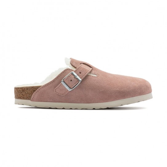 BIRKENSTOCK Boston Shearling Leather/Fur Pink Clay