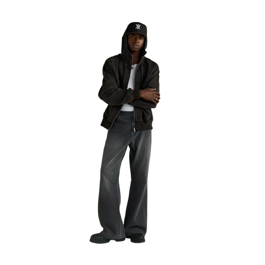 Sweat Zippé DAILY PAPER Garment Wash Jacket Black