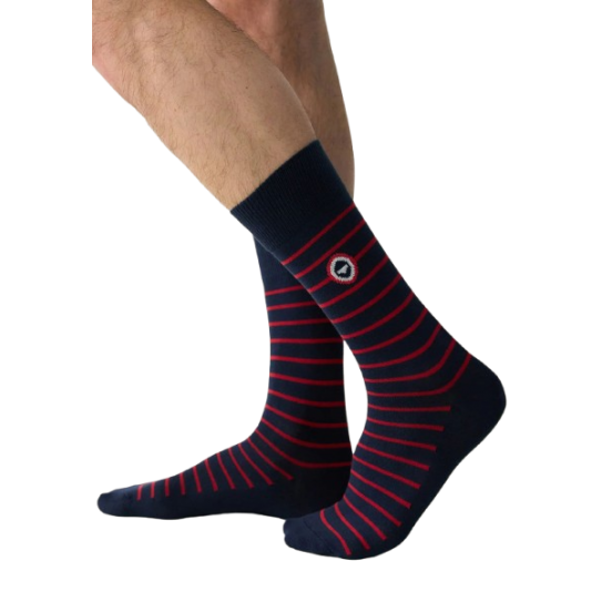 Chaussettes LE SLIP FRANCAIS Revolution Marine/Rouge