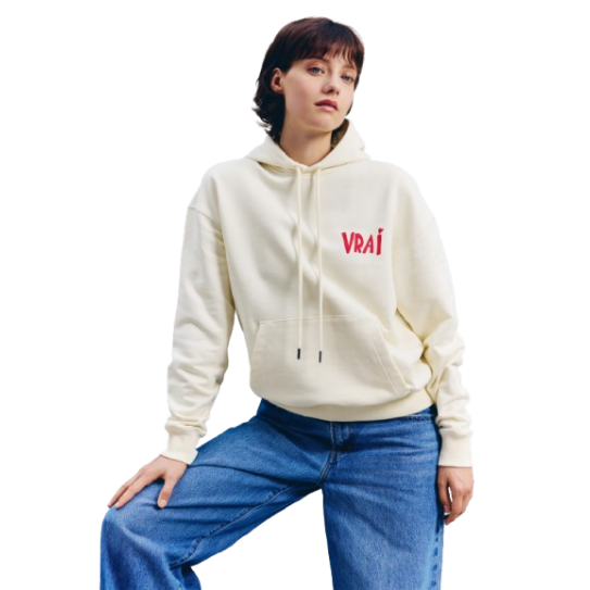 Sweat Capuche VRAI Tableau Ecru