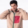 Polaire BILLYBELT Zippée Naturel et Bordeaux