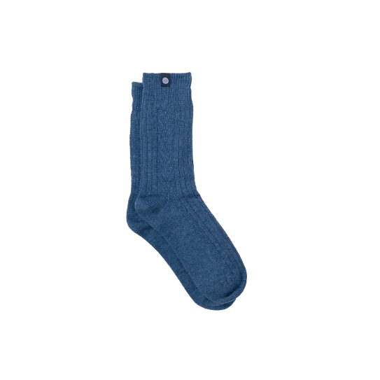 Chaussettes BILLYBELT Laine Torsade Bleu