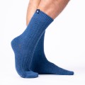 Chaussettes BILLYBELT Laine Torsade Bleu