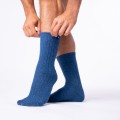 Chaussettes BILLYBELT Laine Torsade Bleu