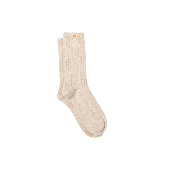 Chaussettes BILLYBELT Laine Torsade Beige