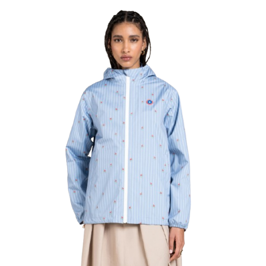 Imperméable Flotte Passy Print Oxford Bleu