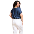 Tee Shirt Col V LEMAHIEU Alina Lin Bleu Marine