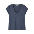 Tee Shirt Col V LEMAHIEU Alina Lin Bleu Marine