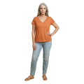 Tee Shirt Col V LEMAHIEU Alina Lin Bleu Marine